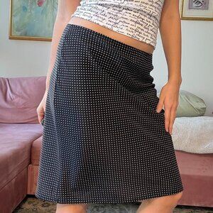90s Minimalist Polka Dot Midi Skirt
